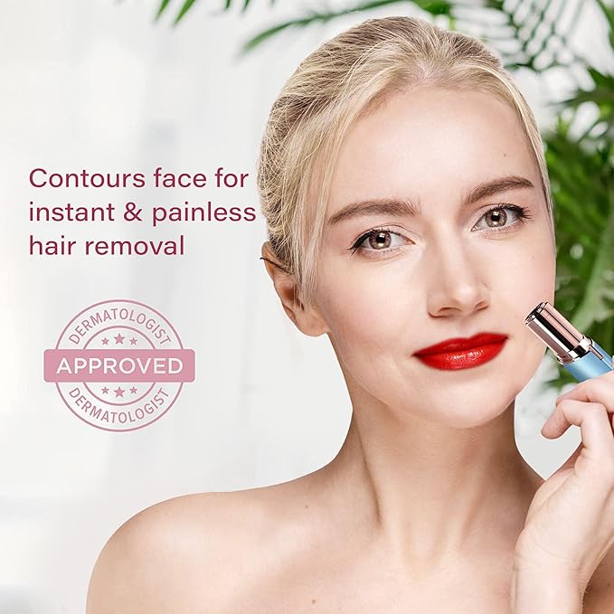 Facial Hair Removal for Women | Electric Razor Device Small Mustache Dermaplaning Remover Tools Tweezers Epilator Trimmer Face Dermaplane Shavers Beauty Gadgets Set Accessories by VISOFO (Topaz)-Velvo Beauty