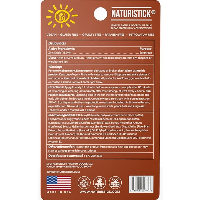 Naturistick SPF 30 Vegan Lip Balm – Mineral Sunscreen with Zinc Oxide | Broad Spectrum UVA/UVB Protection | 100% Natural, Coral-Friendly Formula | Oxybenzone Free | 5-Pack Coconut | Made in USA-Velvo Beauty