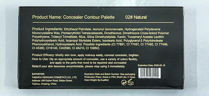 Concealer Contour Palette, Cosmetics Cream Contour and Highlighting Makeup Kit,6 In 1 Contouring Foundation Concealer Palette Conceals Dark Circles,Blemish,Waterproof Long-Lasting-Cruelty Free (#02)-Velvo Beauty