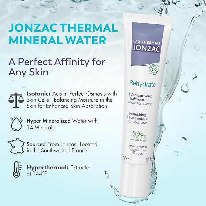 Rehydrate Organic Refreshing Eye Contour Cream - Soothing Hydration with Hyaluronic Acid For Dark Circles -For Sensitive Skin 0.5 Fl Oz-Velvo Beauty