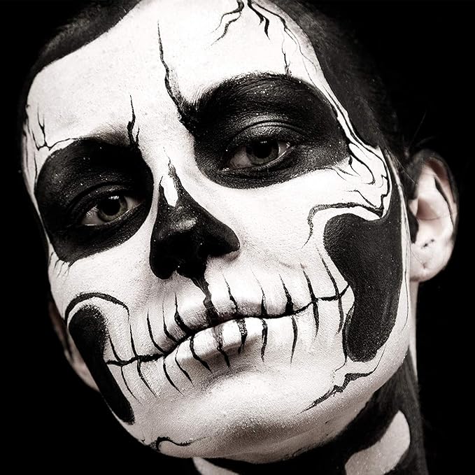 Mehron Makeup Tri-Color Character Makeup Palette | Halloween, Special Effects and Theater Cream Makeup FX Palette | Face Paint Makeup .7 oz (20 g) (Skeleton)-Velvo Beauty