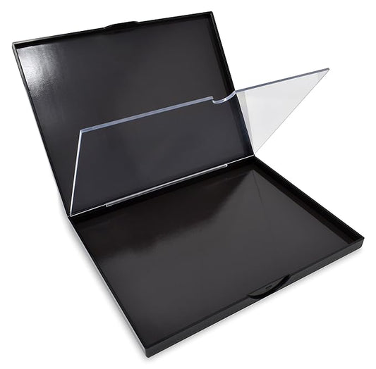 The Adept Palette in Singularity Black - Double Sided Magnetic Empty Palette with Divider, Holds Over 100 Single Round Standard Sized Eyeshadow Pans, Hardshell Case-Velvo Beauty