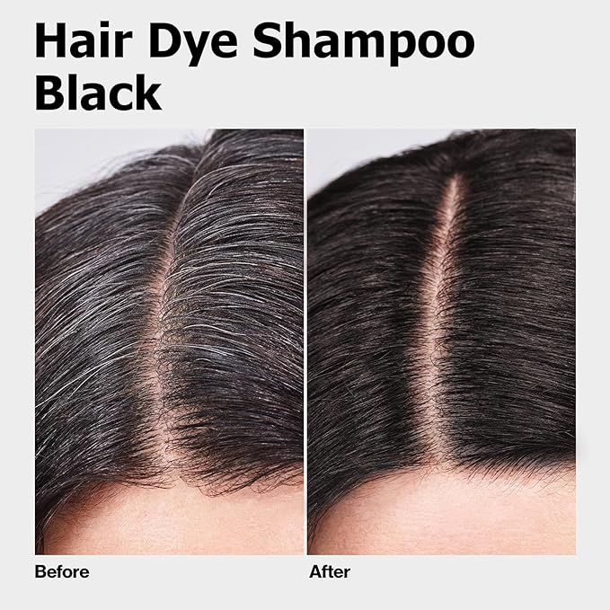 Hair Dye Shampoo, Gray Hair Coverage Dye Shampoo, Hair Color Shampoo for All Hair Types, Champu Para Canas, Suitable for Home and Salon (Black)-Velvo Beauty