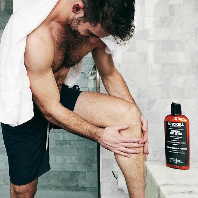 Brickell Men's Deep Moisture Body Lotion for Men, Natural and Organic Protects and Hydrates Dry Skin, 8 Ounce, Scented-Velvo Beauty