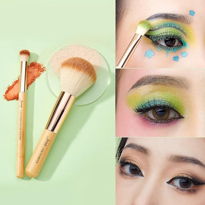 Jessup Professional Bamboo Makeup Brushes, Premium Synthetic Foundation Powder Concealer Blush Highlight Eye Blending Cosmetic Brush Set 25pcs T135-Velvo Beauty