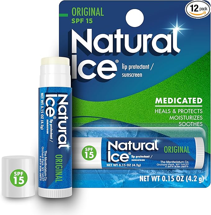 Natural Ice Original SPF 15 Medicated Lip Balm - 12 Count Pack-Velvo Beauty