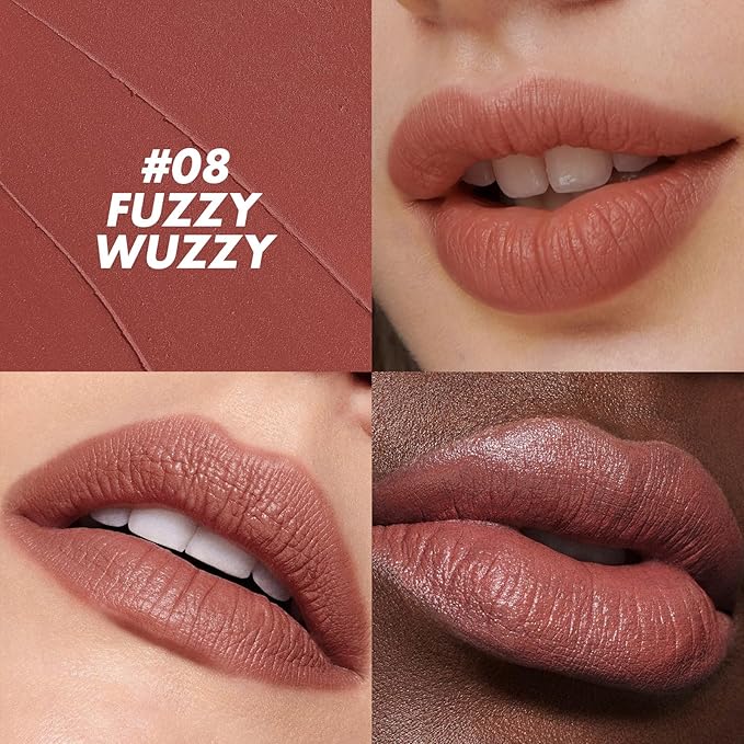 FOCALLURE Ultra Chic Matte Lipstick,Rich Vitamin E Lip Crayon,Lightweight Matte Color without Drying or Fading,Long Lasting Waterproof Lips Makeup,FUZZY WUZZY-Velvo Beauty