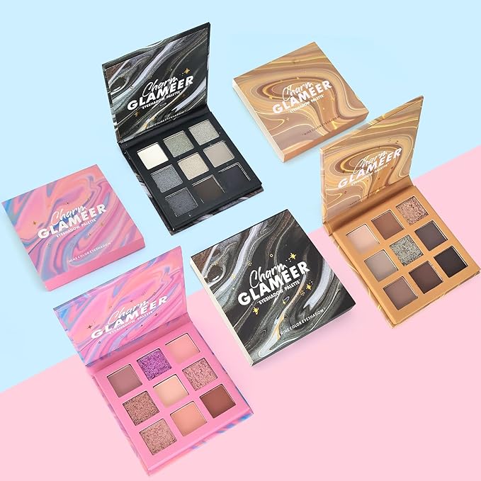 Eyeshadow, 9 Colors Eyeshadow Palette, Matte&Glitter&Shimmer Eyeshadow,for Eye Makeup Long Lasting Waterproof Eye Makeup Palette, Glitter Shimmer Professional Bright-Colored Eye Shadow(G005-3)-Velvo Beauty