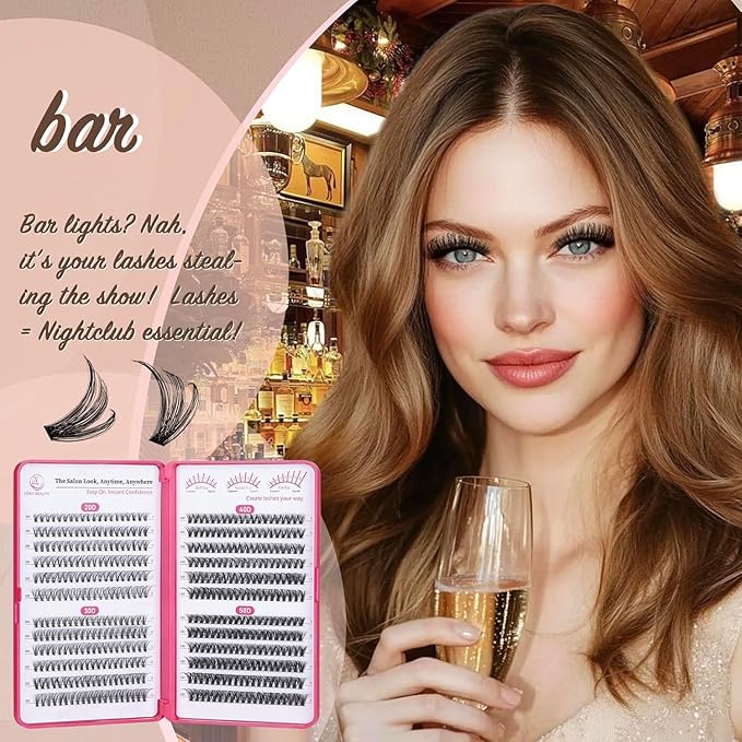 Lash Clusters - Lash Clusters Kit Lash Extension Kit with Lash Bond and Seal Cluster Eyelash Extensions Eyelash Clusters 20D30D40D50D-0.07D Lashes Clusters Eyelash Extension Kit DIY at Home Eyelashes-Velvo Beauty