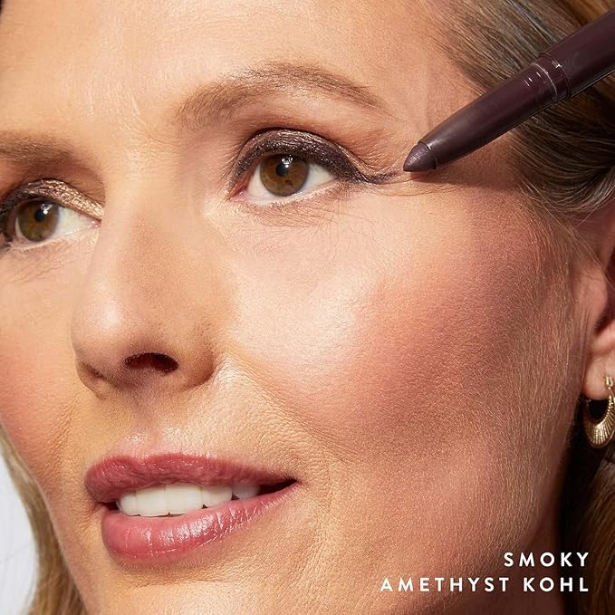 LAURA GELLER NEW YORK Kajal Longwear Kohl Eyeliner Pencil - Smoky Amethyst Kohl - Caffeine and Vitamin E - Smooth & Blendable Liner - Built-In Sharpener-Velvo Beauty