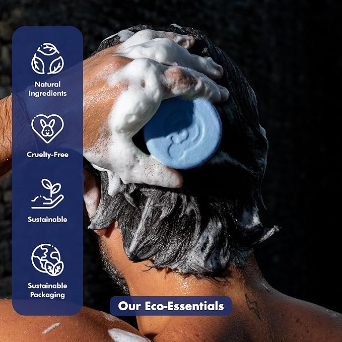 Tree Bottle Argan Oil + Bamboo Extract 3-in-1 Shampoo Bar for Men - For Hair, Beard & Body - Deep Clean, Nourishing & Frizz Control - Natural, Paraben & Sulfate-Free - Made in USA - 4.5oz-Velvo Beauty