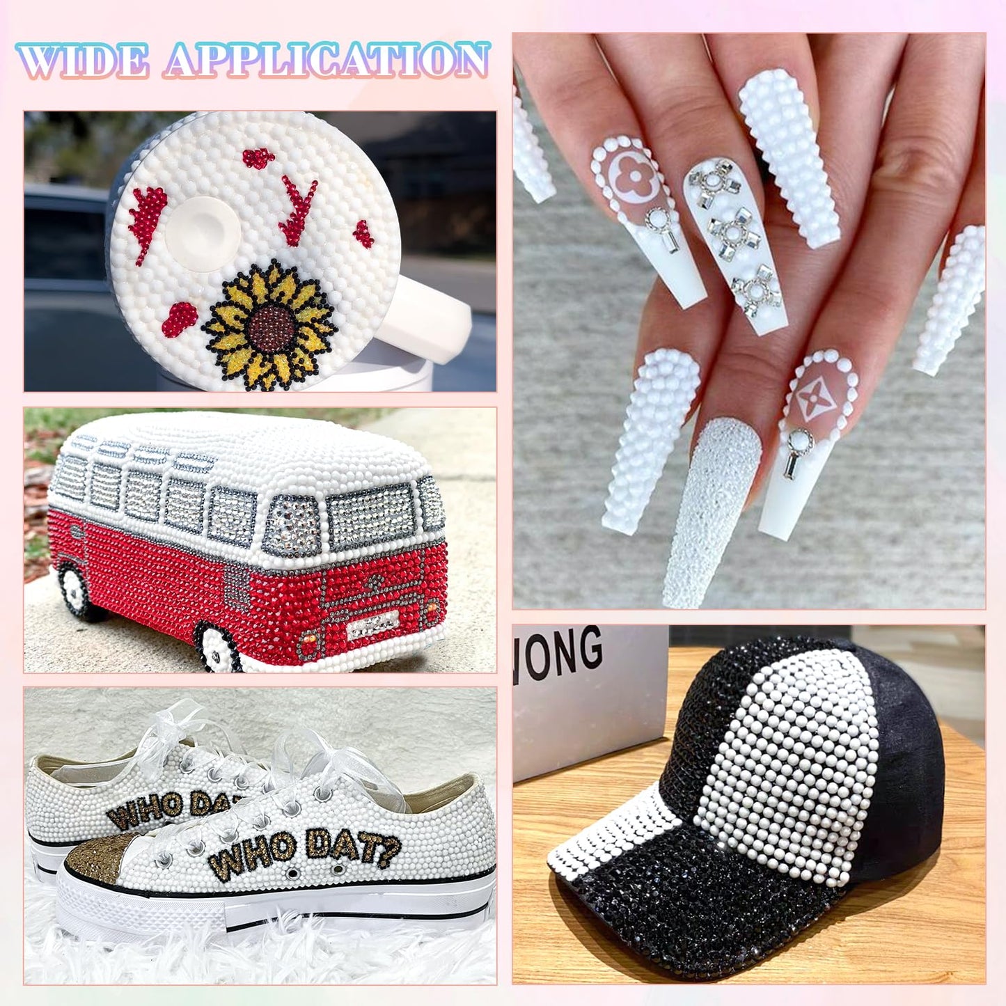 30000Pcs Resin White Rhinestones for Bedazzling Crafting with b7000 Jewelry Glue, Bulk Flatback Gems Bedazzler Kit for Crafts Clothes Shoes Fabric Nail Diamond Art, Assorted Size 2/3/4/5/6mm-Velvo Beauty