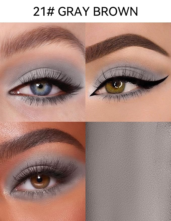 Erinde Waterproof Cream Eyeshadow Stick, Matte Nude Eye Shadow Sticks, Longwear Blendable High Pigmented, Neutral Eye Shadow Sticks Matte for Older Eyes, Smokey Eyeshadow Pencil Crayon, 21 Gray Brown-Velvo Beauty