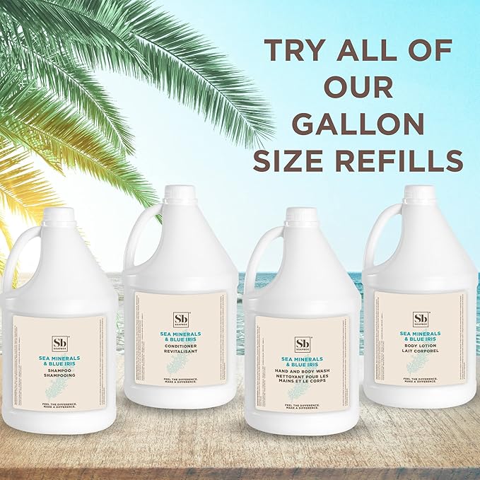 Soapbox Body Lotion, Sea Minerals & Blue Iris Moisturizing Body Cream, Vegan, Natural & Cruelty Free Hydrating Hand Lotion Refill for Dry Skin - Gallon Size for Home & Professional-Velvo Beauty