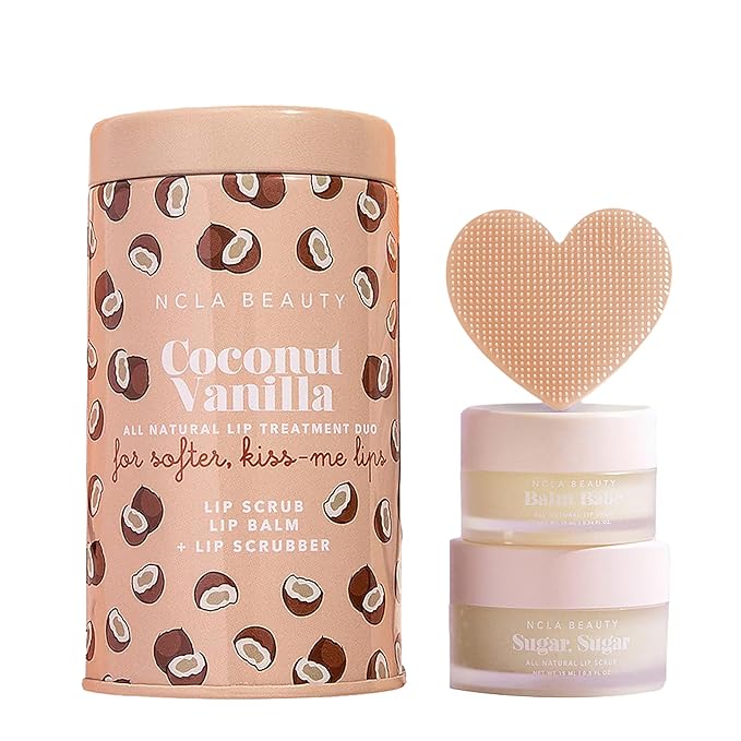 NCLA - Lip Care Set + Lip Scrubber | Clean, Natural, Non-Toxic Beauty (Coconut Vanilla)-Velvo Beauty