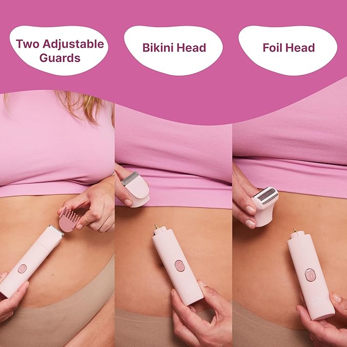 Smoothie Bikini Trimmer - Electric Razor for Women, Waterproof Hair Groomer with Adjustable Guards, Personal Shaver for Pubic Hair, Ladies Intimate Shaver and Body Trimmer (Mint)-Velvo Beauty