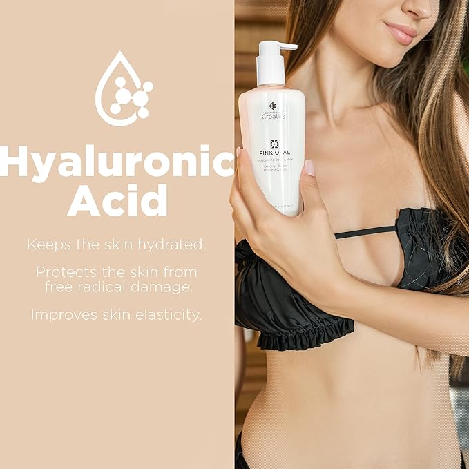 Pink Opal Moisturizing Body Lotion with Coconut Butter and Hyaluronic Acid, 8.5 fl. oz.-Velvo Beauty