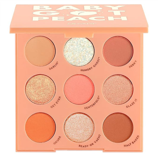 ColourPop Baby Got Peach Shadow Palette - Orange & Coral Shadows with Metallic, Matte and Glitter Finishes - High-Pigment Makeup with a Long-Wearing Formula (0.3 oz)-Velvo Beauty