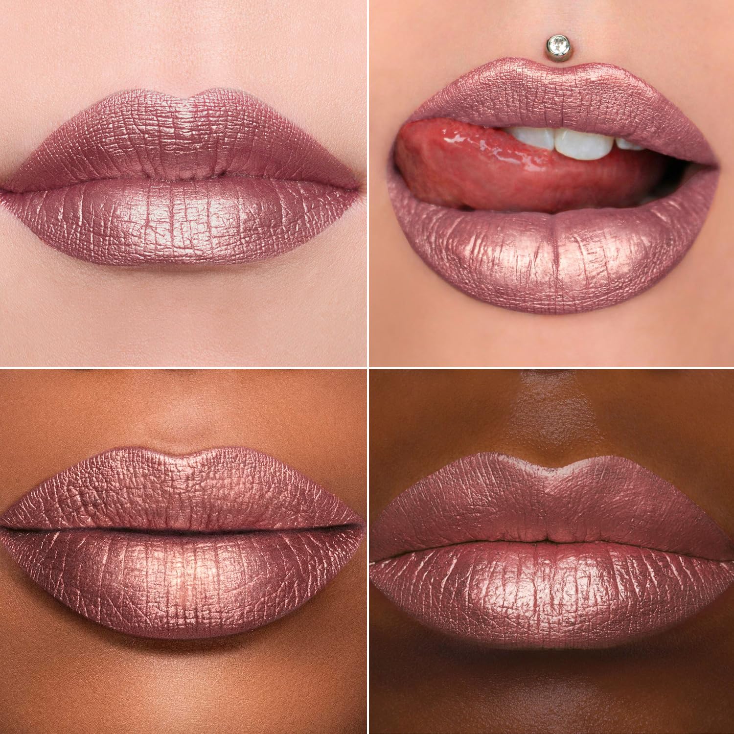 MAKI YIKA 3Pc Metallic Lipstick Long Lasting Pink Brown Nude Glitter Lipsticks High Shine Lipstick No Smudge No Transfer Liquid Lip Gloss (Pink/Nude/Brown)-Velvo Beauty