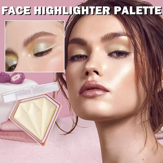 White Highlighter Makeup Palette Face Highlighter Powder Iluminadores De Maquillaje Narutal Shimmer Glitter Highlighter Contour Powder Makeup Palette-02 Quicksand Gold-Velvo Beauty