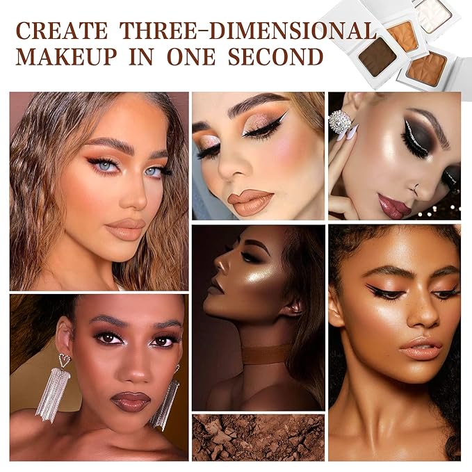 Matte White Highlight Contour Palette Bright,Mini Professional Matte Contouring Makeup Pallet for Face,Long Lasting Smooth Powder for Face,Convenient,Cruelty-Free & Vegan-Velvo Beauty