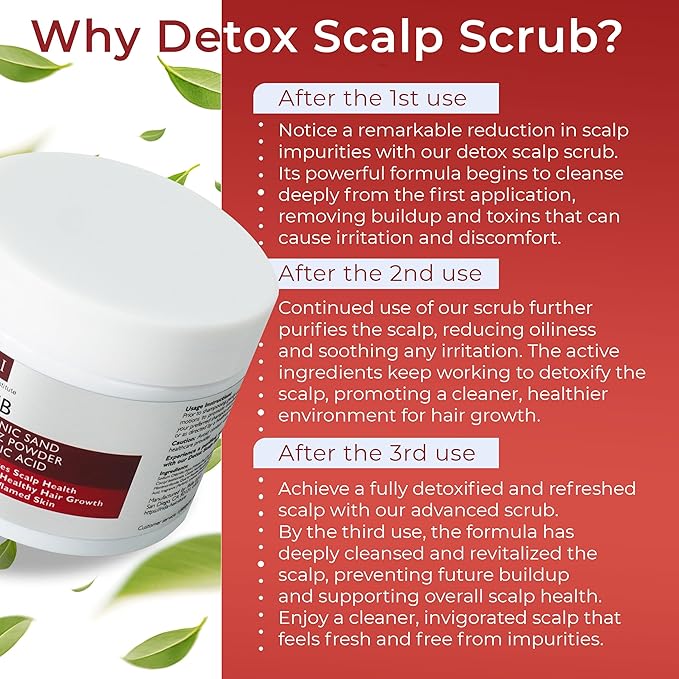 Scalp Scrub with Tea Tree Oil for Hair Growth | DHT Blockers, Volcanic Sand & Mineral Complex | Detoxifies, Exfoliates & Removes Flakes | Clears Build-Up for a Healthy Scalp | 7.77 fl oz-Velvo Beauty
