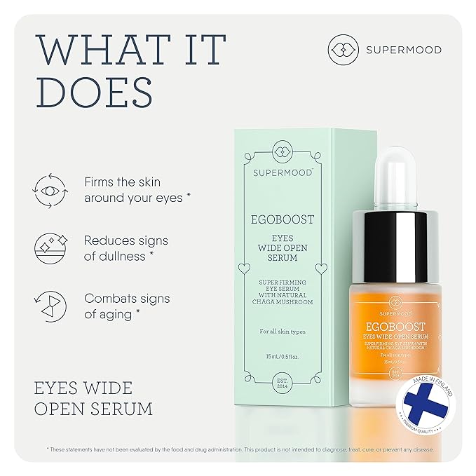 Egoboost Eye Serum - Eye Serum for Dark Circles and Puffiness, Hydrating Serum, Bright and Tight Eye Serum in Facial Skin Care Products, Mushroom Extract Eye Serum for Wrinkles-Velvo Beauty