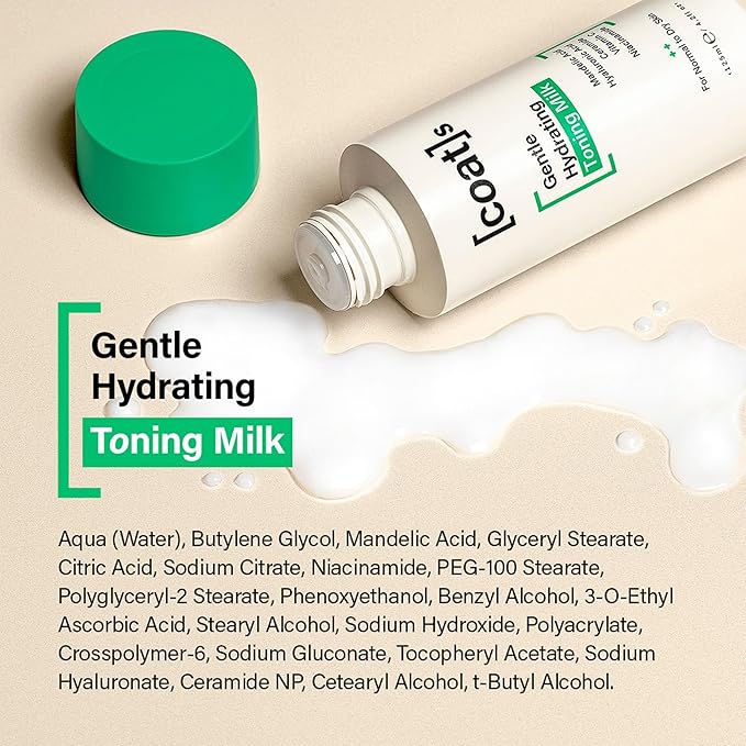 Coats Gentle Hydrating Toning Milk – Hydrates, Protects + Exfoliates to Help Prevent Breakouts – Dermatologically Approved + Clinically Proven – 4.2 oz-Velvo Beauty