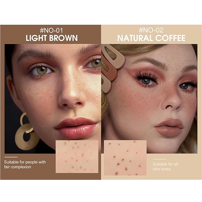 Freckle Pen Waterproof 2 Colors,Natural Lifelike Faux Face Freckle Makeup Pen,Magic Freckle Color,Waterproof Longlasting Soft Small Sopt Pen,For Natural Effortless Sunkissed Skin Makeup(2packs)-Velvo Beauty