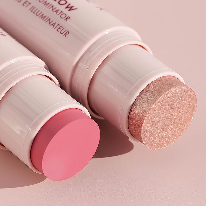 Wander Beauty On-the-Glow Blush and Illuminator - Petal Pink/Nude Glow - 7-in-1 Hydrating Cream Blush & Highlighting Stick - Stick Blush for Cheeks, Lip, & Body - Highlighter Makeup & Blush - 0.4 oz-Velvo Beauty