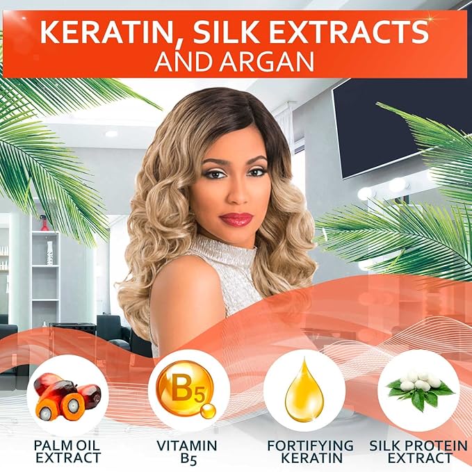 Keratin Enriched Shampoo - Sulfate and Paraben Free - Anti Frizz Treatment for Women and Men – Professional Salon Grade Repair Formula with Silk Protein for Dry, Frizzy Damaged and Color Treated Hair-Velvo Beauty