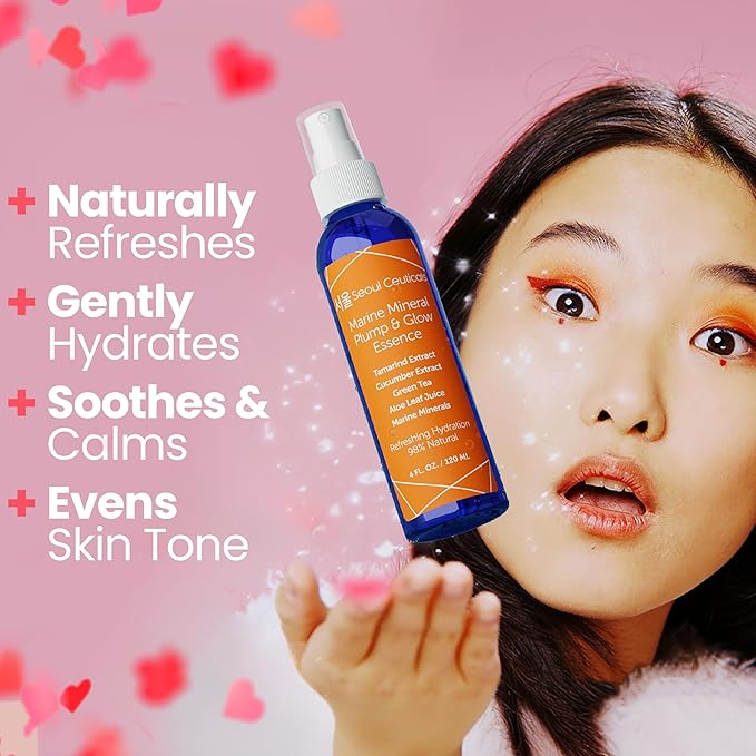 SeoulCeuticals Korean Skin Care Essence Toner - K Beauty Skincare Spray Mist For Face Contains Cucumber Extract and Marine Minerals + Organic Aloe - Get That Healthy Youthful Glow-Velvo Beauty