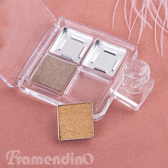 Framendino, 4 Sets Acrylic Empty Eye Shadow Pallet 4 Grids Eye Shadow Storage Case with Acrylic Seal for DIY Craft-Velvo Beauty