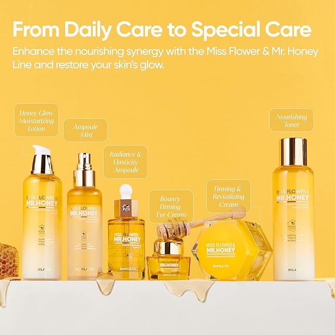 BANILA CO Miss Flower & Mr Honey Propolis Ampoule Mist | Nourishing Skin Double Layer & Moisturizing Makeup Fixer Setting Spray | Hydration Boost, Radiant Glow Serum (99ml / 3.34 fl oz)-Velvo Beauty