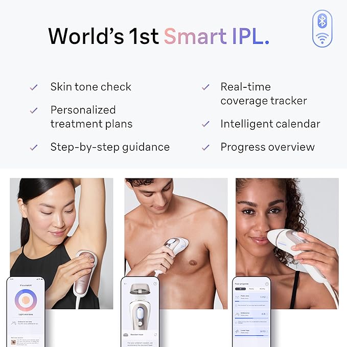 Braun IPL Skin i·Expert, at Home Laser Hair Removal, Permanent Visible Hair Reduction, with Free App, Smart IPL, Vanity Case, Venus Razor, 2 Smart Heads, Facial Trimmer, PL7219-Velvo Beauty