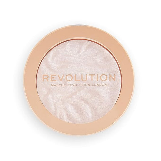 Revolution Beauty, Reloaded Pressed Powder Highlighter, Intensely Pigmented for a High Impact Dewy Finish, Peach Lights, 0.22 Oz.-Velvo Beauty