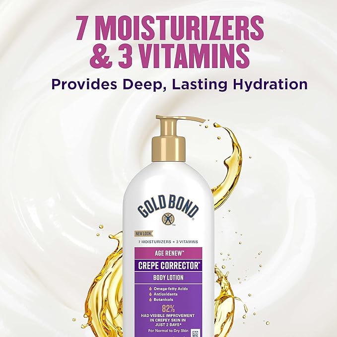 Gold Bond Age Renew Crepe Corrector Body & Face Lotion, Replenishing & Smoothing Formula, 14 oz., Packaging may vary-Velvo Beauty