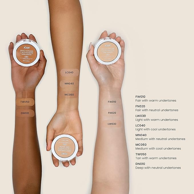 JOAH Beauty Perfect Complexion Cashmere Powder foundation_FW010, Fair with Warm Undertone-Velvo Beauty