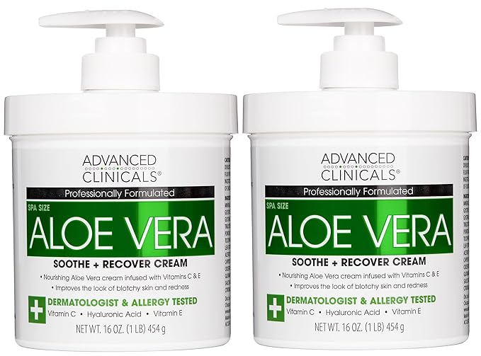 Advanced Clinicals Aloe Vera Lotion Skin Care Relief | Vitamin E Infused Hyaluronic Acid Moisturizer & Vitamin C Body Lotion For Women & Men Helps Improve Look Of Extremely Dry Skin, 16 Ounce, 2-Pack-Velvo Beauty