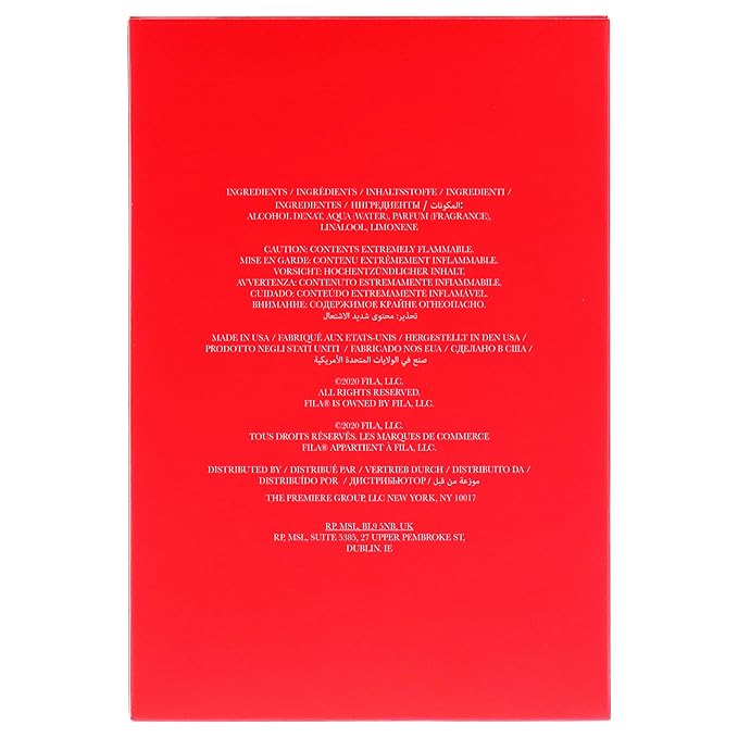 FILA RED Fragrance for Men - Eau de Toilette Spray with Notes of Bergamot, Jasmine, Nutmeg, Sandalwood, and More - Sport-Inpired Scent for Day or Night - 3.4 oz.-Velvo Beauty