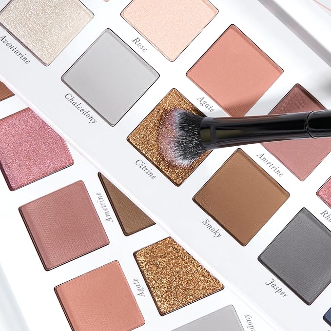 LAURA GELLER NEW YORK Seasonless Staples Quartz Crystals 14 Pressed Multi-Finish Shimmer and Matte Eyeshadow Palette-Velvo Beauty