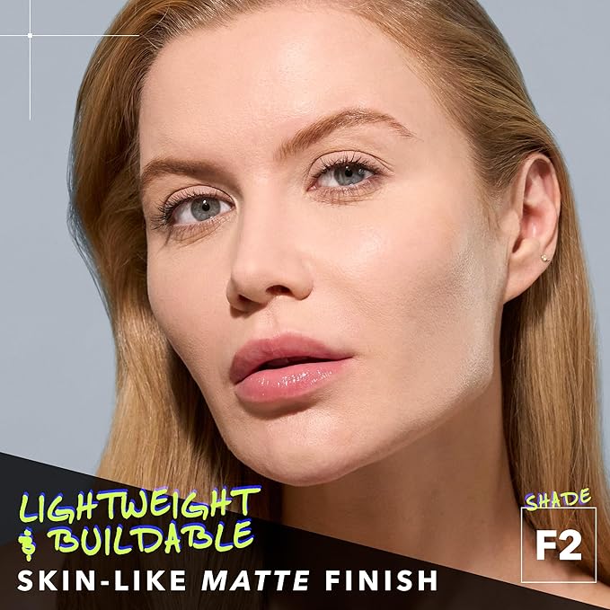 COVER FX Power Play Foundation - Shade F2 - Buildable Full Coverage - Waterproof Sweat-Proof Transfer-Proof - Natural Matte Finish - All Skin Types-Velvo Beauty