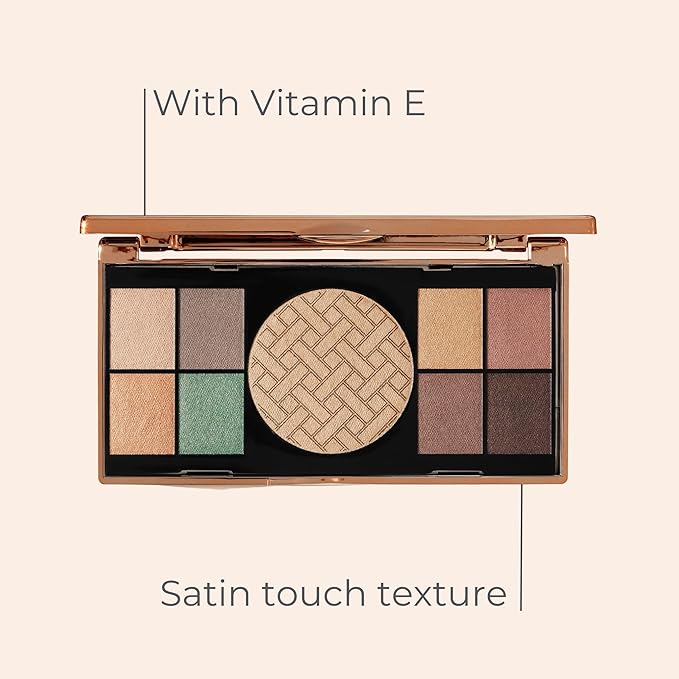 M. Asam MAGIC FINISH Golden Vibes Eyeshadow & Highlighter Palette (8 x 0.03 oz + 1 x 0.21 Oz) - Eyeshadow Palette with 8 harmonizing eyeshadows, one highlighter & integrated mirror, High Color Payoff-Velvo Beauty
