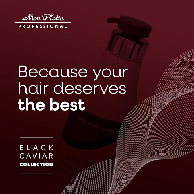 Mon Platin Professional Black Caviar Volumizer Hair Shampoo - For Fine, Thin, Fragile Hair - Enriched with Black Caviar, Hair Shampoo for Damaged hair, Volume Shampoo, SLS/Salt Free 500ML-Velvo Beauty