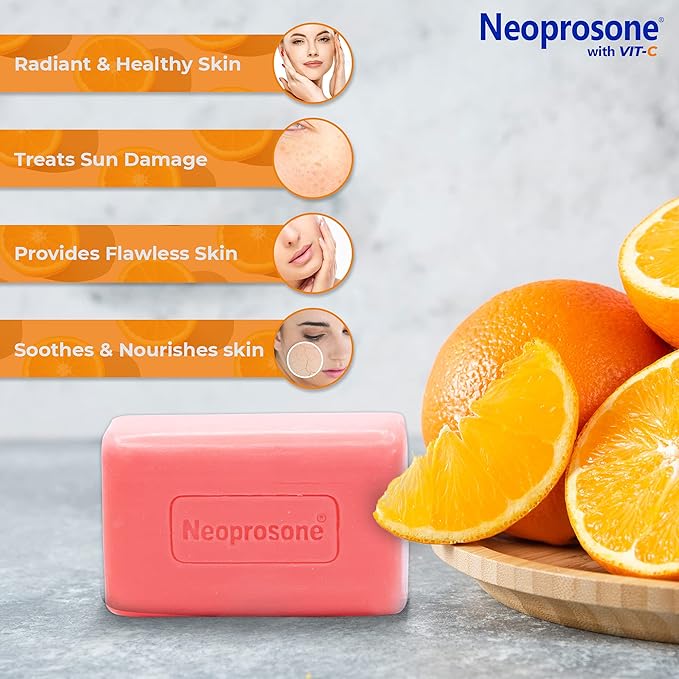 Neoprosone, Skin Brightening Soap | 7oz / 200g | Exfoliating, Cleansing Bar, Helps to Reduce Spots on: Knees, Elbows, Face, Private Areas | For Women and Men, with Vitamin C and Castor Oil-Velvo Beauty