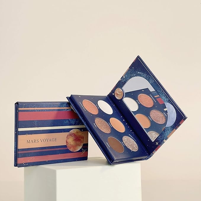 READY TO SHINE Mars Voyage Small Eyeshadow Palette with 6 Highly Pigmented Matte, Frost, and Shimmer Pocket-Sized Mini Travel Eyeshadows-Velvo Beauty