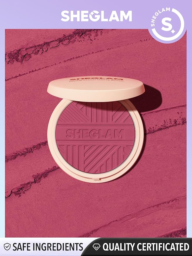SHEGLAM Divine Flush Matte Blush Powder - Highly Pigmented, Non-Fading, Long Lasting Glowing Lightweight Natural Face Makeup-Velvo Beauty