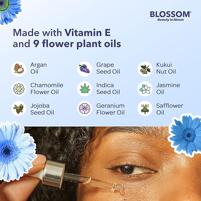 Blossom All Natural Organic Cruelty Free Moisturizing Eye Serum with Essential Oils, Infused with Real Flowers, Made in USA, 0.5 fl. oz./15ml, Winter Wonderland-Velvo Beauty