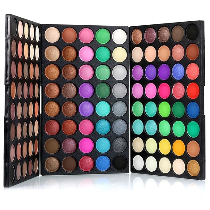 120 Colors Long Lasting Waterproof Highly Pigments Shiny Shimmers Glitter Eyeshadow Palette All in One Makeup Kits for Women Girls Holiday Make-up Gift Sets Xmas Essential Makeup Palette-Velvo Beauty