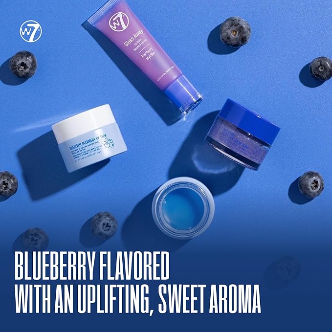 W7 Sweet Dreams Lip Care Trio - 3 Piece Set - Overnight Lip Mask, Lip Balm & Lip Scrub - Blueberry-Velvo Beauty